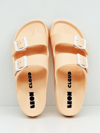 Klapki Leon Cloud 01 łososiowe klapki ortopedyczne damskie, regulacja tęgości F-G-H-J