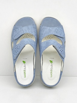 Klapki MERLE Waldlaufer 811503 326 267 niebieskie, duża tęgość M