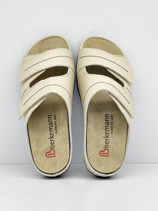 Klapki na szerokie stopy Daria Berkemann 01002-109 beżowe, regulacja tęgości H-J-K