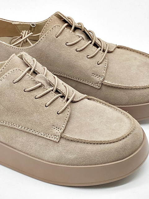 Półbuty Loretta Vitale W2004 beżowe, skóra naturalna, szerokie, tęgość H