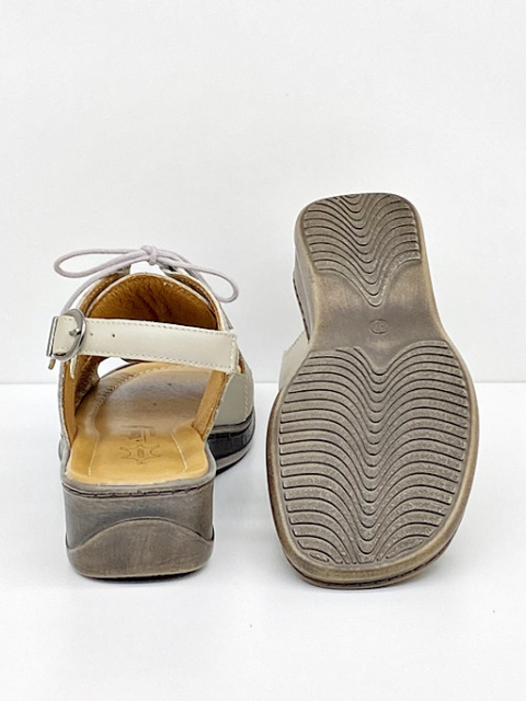 Sandały Axel 2479 beżowe, sandały na tęgą stopę, regulowana tęgość H-K-M