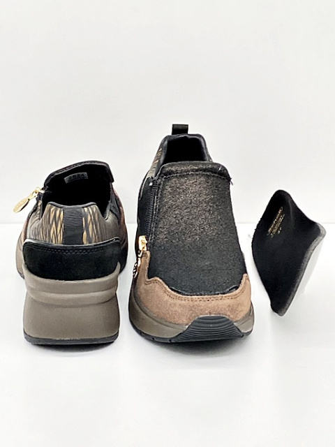 Scholl buty na szeroką stopę Calgary Zip F31756 1019 brązowe, tęgość G