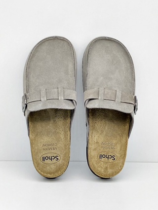 Skórzane klapki Scholl Bora Moccasin F31715 1029 szare, zakres tęgości G-H