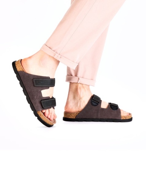 męskie szeerokie klapki ortopedyczne