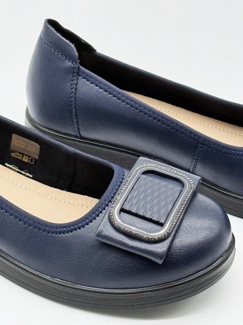 baleriny skórzane granatowe