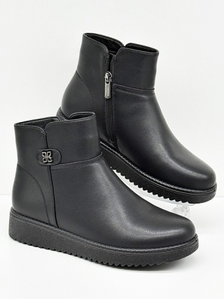 Niskie botki damskie Loretta Vitale W1810 czarne, skórzane, średnia tęgość G