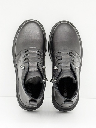 Botki damskie skórzane Vacarro 0290-2896 czarne, tęgość H