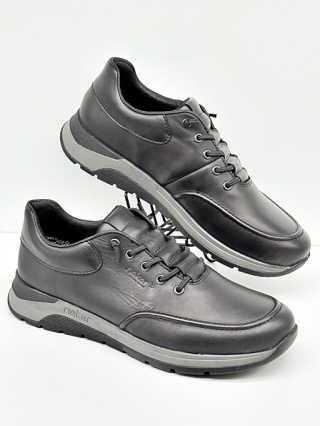 Buty Rieker męskie 39658-00 czarne szerokie półbuty, tęgość K