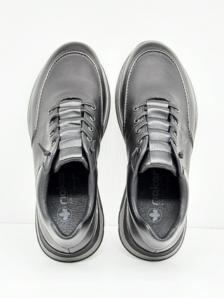 Buty Rieker męskie 39658-00 czarne szerokie półbuty, tęgość K