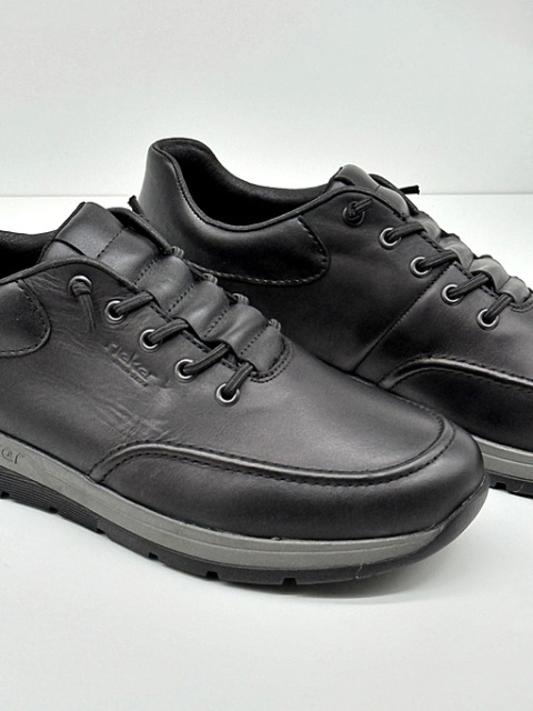 Buty Rieker męskie 39658-00 czarne szerokie półbuty, tęgość K