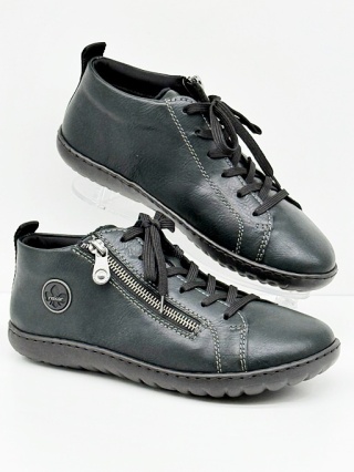 Buty barefoot damskie Rieker 52804-54 ciemno zielone, tęgość G - stopa normalna