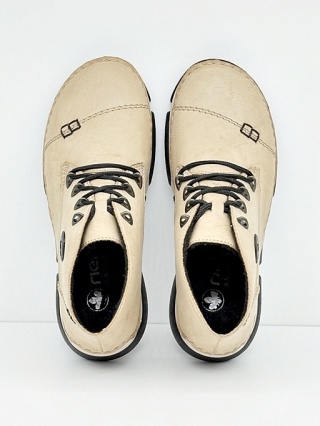 Buty zdrowotne damskie Rieker 45902-60 beżowe trzewiki, tegość G 1/2