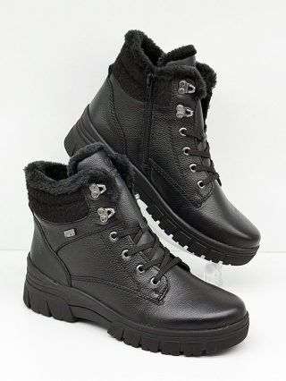 Buty zimowe damskie Remonte D0E71-00 czarne z membraną, tęgość H