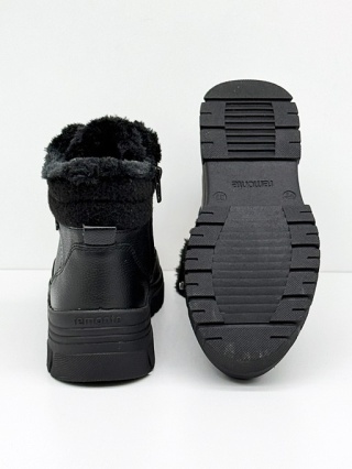 Buty zimowe damskie Remonte D0E71-00 czarne z membraną, tęgość H