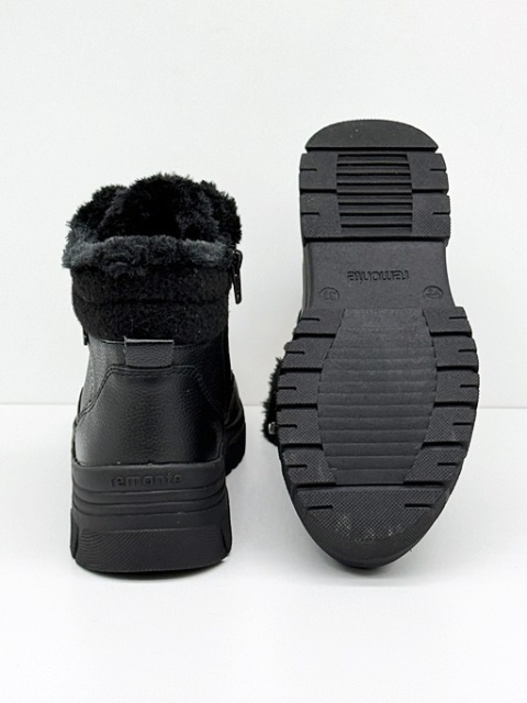 Buty zimowe damskie Remonte D0E71-00 czarne z membraną, tęgość H