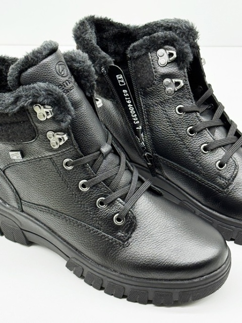 Buty zimowe damskie Remonte D0E71-00 czarne z membraną, tęgość H