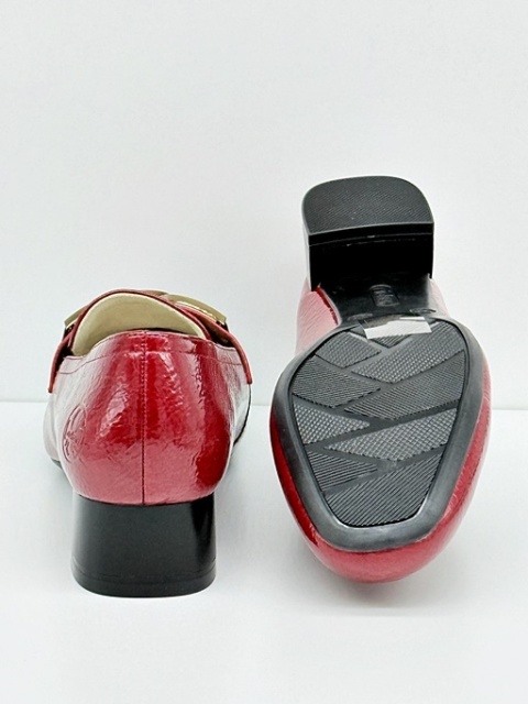 Eleganckie czerwone czółenka Rieker 45052-33, tęgość G 1/2