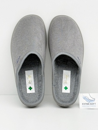 Dr Luigi kapcie zdrowotne PU-01-85-01-85-TF szare (frotte), tęgość H