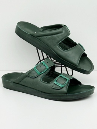 Klapki ortopedyczne Dr Luigi PU-02-70-01-70-KS zielone, fusbety regulowane, tęgość H