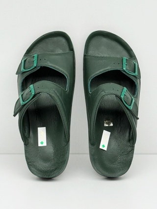 Klapki ortopedyczne Dr Luigi PU-02-70-01-70-KS zielone, fusbety regulowane, tęgość H