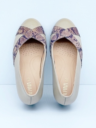 Eleganckie czółenka na tęgą stopę Alpina Anaja K 80P0-3 beige, duża tęgość K