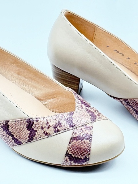 Eleganckie czółenka na tęgą stopę Alpina Anaja K 80P0-3 beige, duża tęgość K