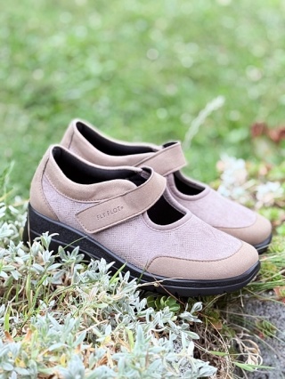 Fly Flot 47Z64MX beżowe półbuty z paskiem, tęgość H