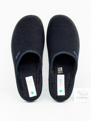Damskie kapcie zdrowotne Dr Luigi PU-01-90-01-90-TF czarne bawełniane (frotte), tęgość H