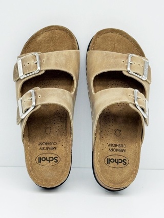 Klapki damskie Scholl Bora Malaren F31899 1002 beżowe, szerokie, tęgość H