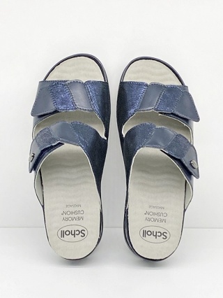 Klapki damskie Scholl Nives 2 Straps 25 granatowe F32105 1040, regulacja G-H regulowana