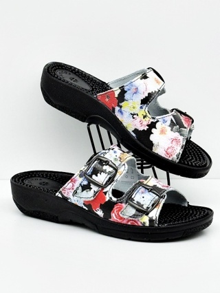 Skórzane klapki damskie fakiry Comfooty Nadia Fant.28, G-H-J tęgość regulowana