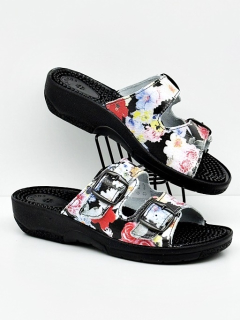 comfoot Nadia Fant.28 czarne + kwiaty