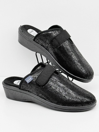 Klapki haluksowe Scholl Elsa Straps F31786 wygodne zarne klapki, tęgość G-H