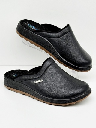 Klapki męskie Fly Flot 527192L czarne, cholewka ze strtchu, tęgość K