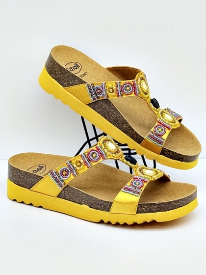 Klapki w stylu boho Scholl New Bogota MF26607 tangerine, tęgość G