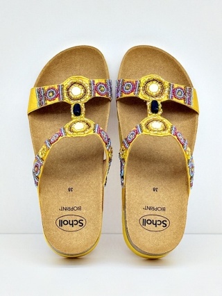 Klapki w stylu boho Scholl New Bogota MF26607 tangerine, tęgość G