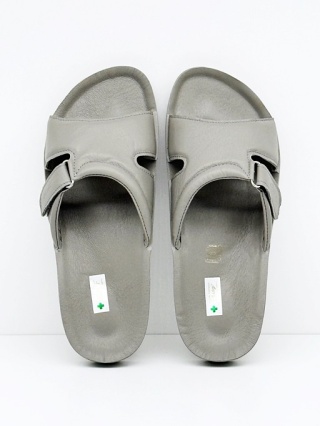 Klapki zdrowotne Dr Luigi damskie PU-02-85-20-85-KS szare skórzane, tęgość G-H