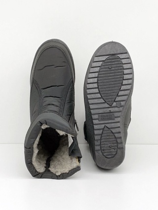 Kredo 1442 czarne damskie botki ortalionowe, tęgość H