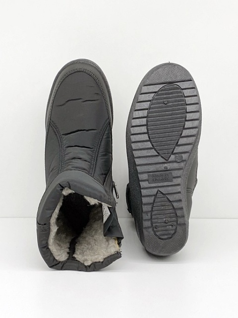 Kredo 1442 czarne damskie botki ortalionowe, tęgość H