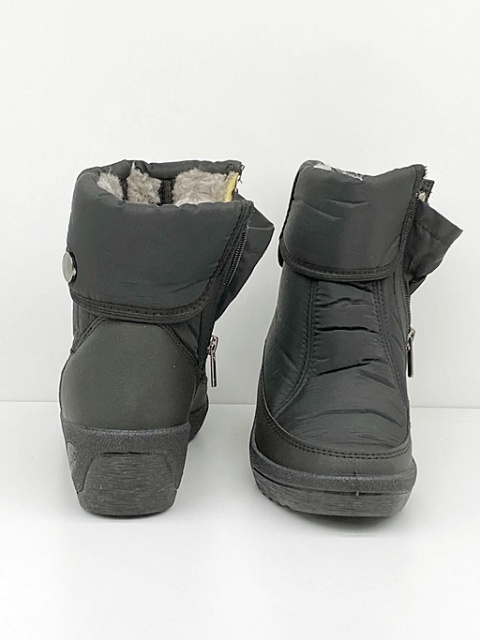 Kredo 1442 czarne damskie botki ortalionowe, tęgość H