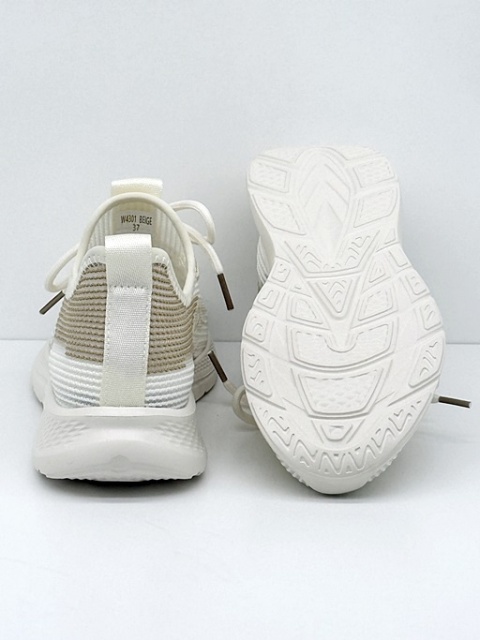 Loretta Vitale W4301 biało beżowe buty damskie sportowe, tęgość F-G (mała)