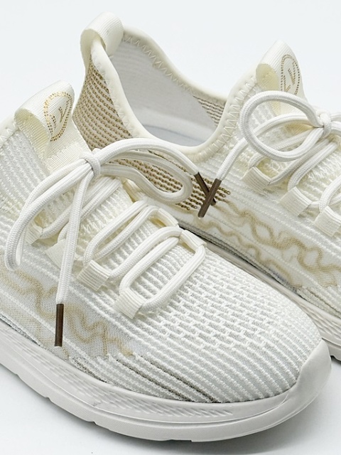 Loretta Vitale W4301 biało beżowe buty damskie sportowe, tęgość F-G (mała)