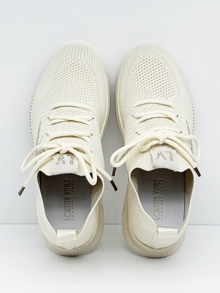 Loretta Vitale W4302 biało beżowe buty damskie sportowe, tęgość F-G (mała)