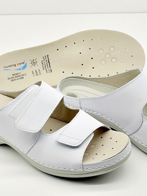 Nursing Care VIENA WG810 białe klapki medyczne, średnia tęgość G-H