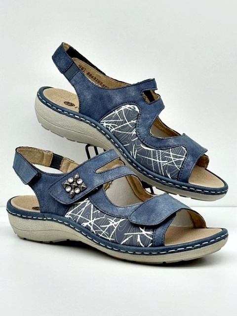 Remonte D7647-16 niebieskie sandały na haluksy damskie, tęgość G-H