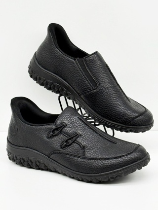 Rieker 59559-00 czarne półbuty damskie, Ready2Go, tęgość H