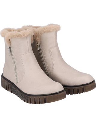 Jesienne botki Rieker Y3481-60 beżowe na zamek, średnia tęgość G