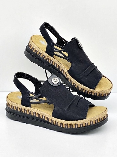 sandały na koturnie Rieker