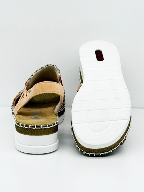 Sandały damskie koturn Rieker V1241-90 multikolor, średnia tęgość G