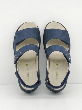 Sandały na szerokie stopy Waldlaufer M-Wiola 870004 162 granatowe, regulowana tęgość M-N